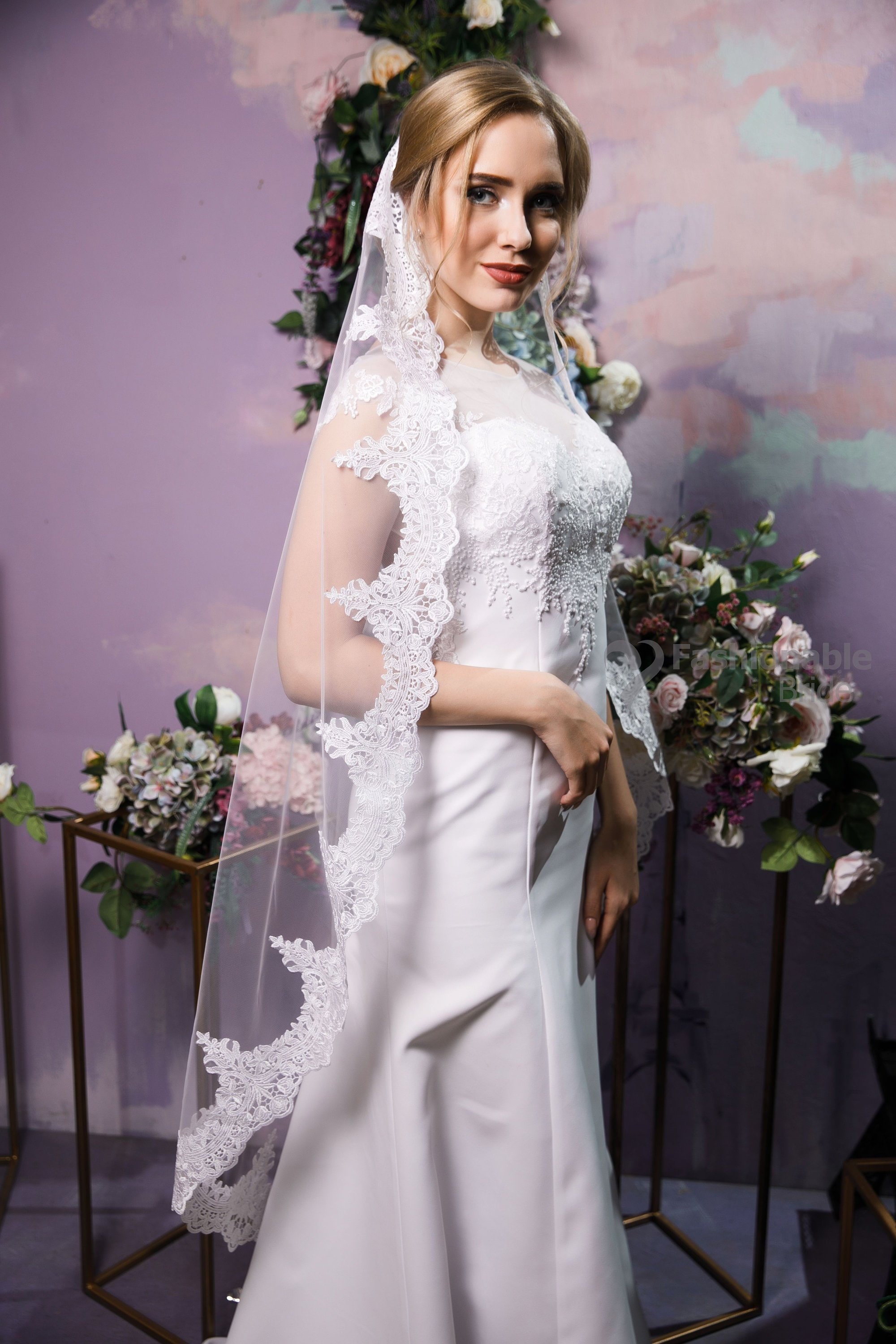Voile Triangulaire Dentelle Noir - 2 Pièces - Pour Mariage, église, Cérémonie - Motif Fleurs Roses, Polyvalent