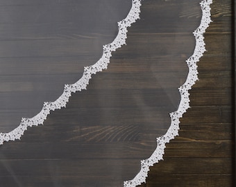 Lace Wedding Veil, 2 Tier Bridal Veil