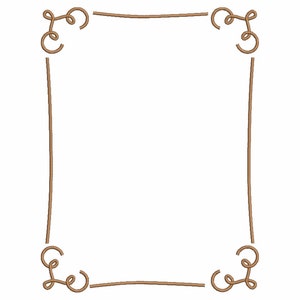 Frames and borders embroidery. Frame embroidery design, 4 sizes.