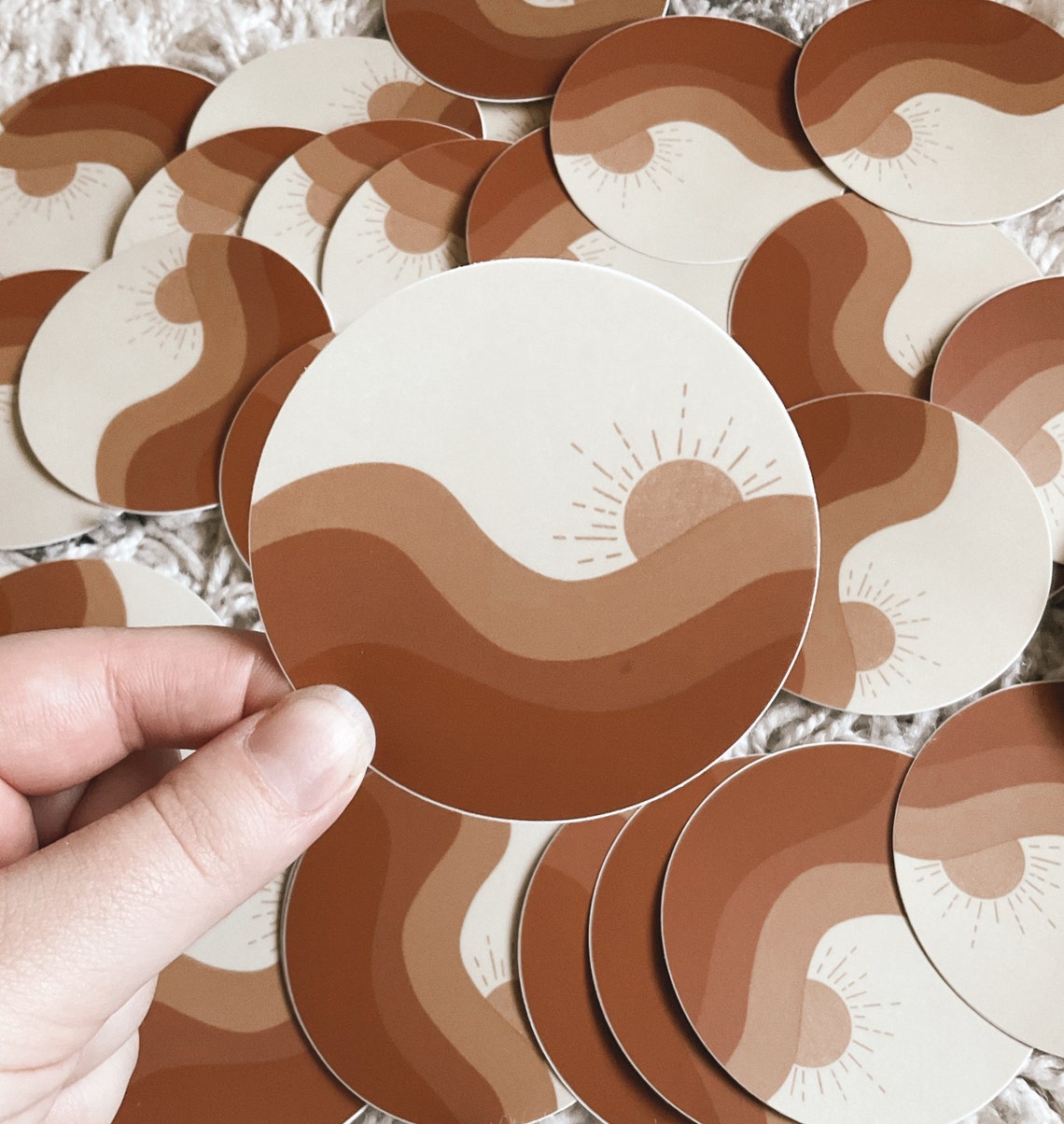 Sun and Moon 3x3 Circle Stickers for Computer Hydro Flask - Etsy