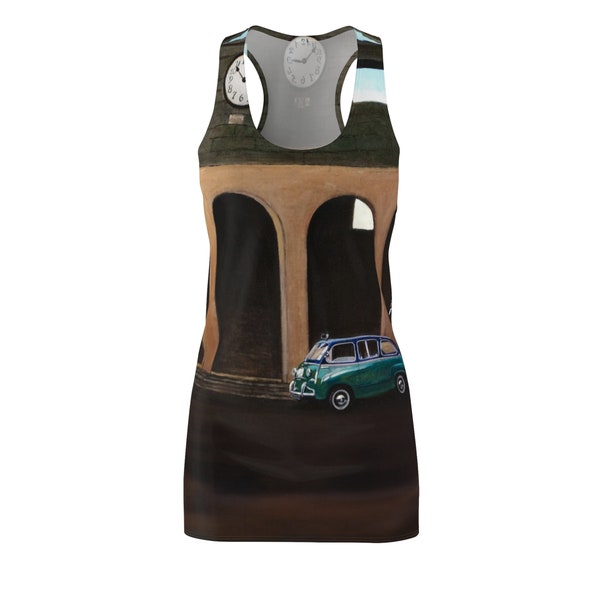 The enigma of the hour, after Giorgio De Chirico. Women's Cut & Sew Racerback Dress (AOP). Art Print. Wearable art