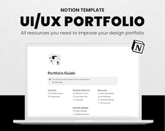 Modèle de notion de tableau de bord de portefeuille UI/UX pour les concepteurs et les indépendants | Modèle de notions | Tableau de bord des notions | Suivi du portefeuille de conception