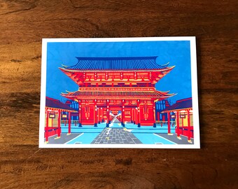 A4 Original Japanese Temple Print