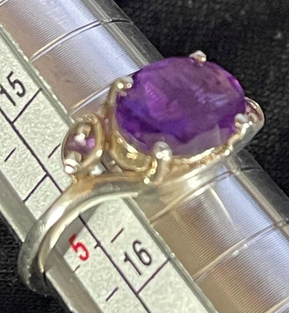 Silver Ring with Amethyst Type Gemstone Size 5 - image 3