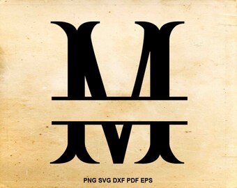 Fishtail split font, Monogram alphabet, Fishtail font svg, Split letter, Fish tail monogram, Silhouette fonts, Cricut fonts, Split initial