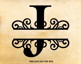 Split Monogram svg, Split Monogram font, Split letter svg, Monogram alphabet, Ornament letters, Split letters, Cut files for Silhouette