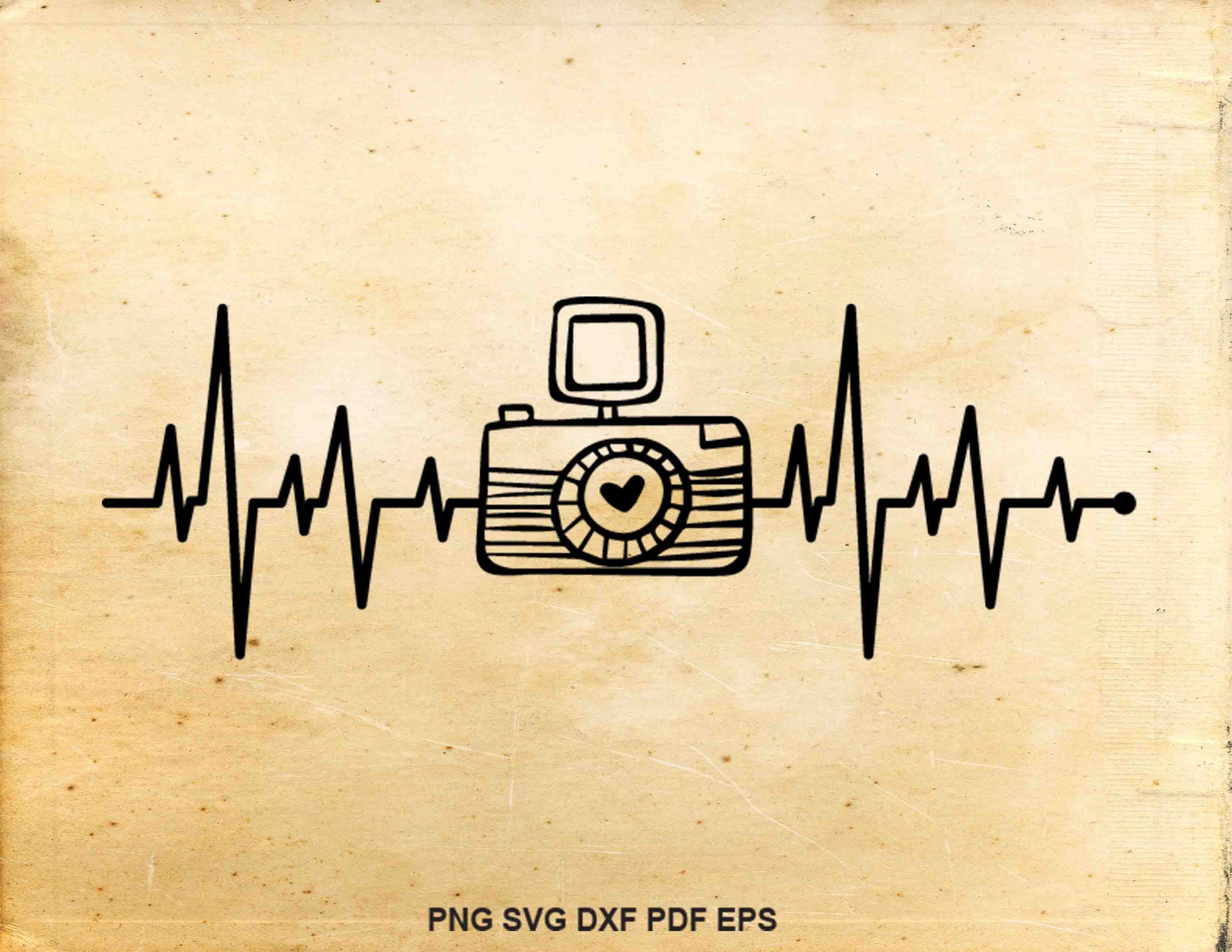 Download Camera Svg Files Camera Silhouette Clipart Camera Heartbeat Etsy