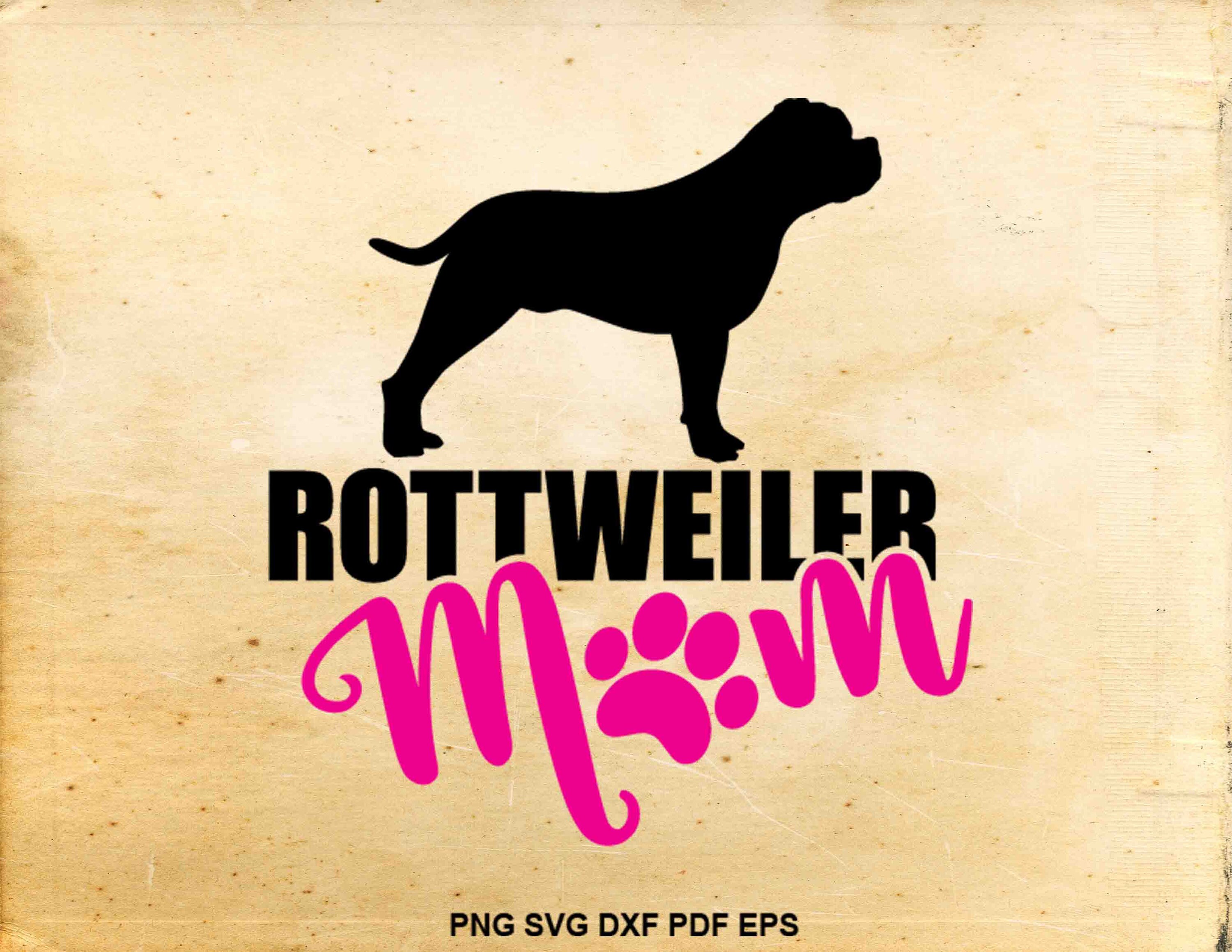 Rottweiler Mom Svg Rottweiler Svg Silhouette Iron On Etsy