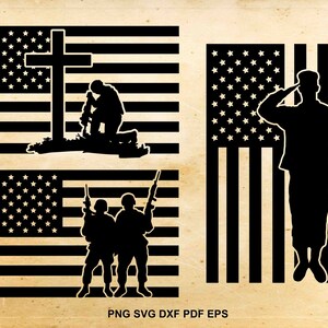 Download American Flag Svg Fallen Soldier 4th Of July Clipart Etsy