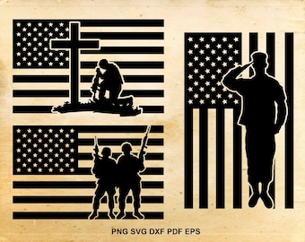 Fallen soldier svg file, American flag, 4th of july clipart, Patriotic svg, Iron on designs, Military svg, Files for Cricut and Silhouette