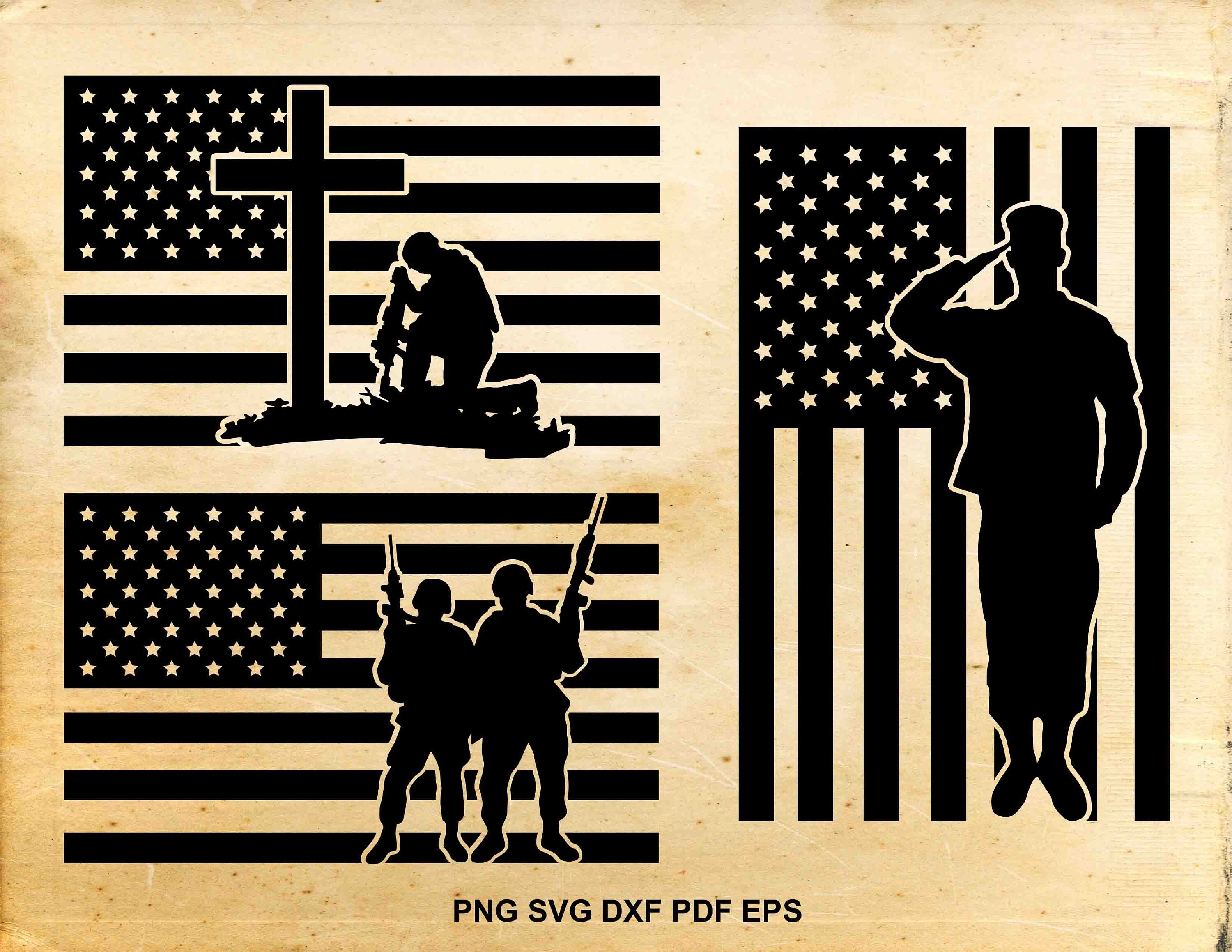 Download Fallen Soldier Svg File American Flag 4th Of July Clipart Etsy