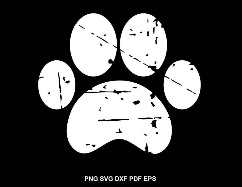 Download Dog paw svg Distressed svg Iron on designs Distressed paw ...