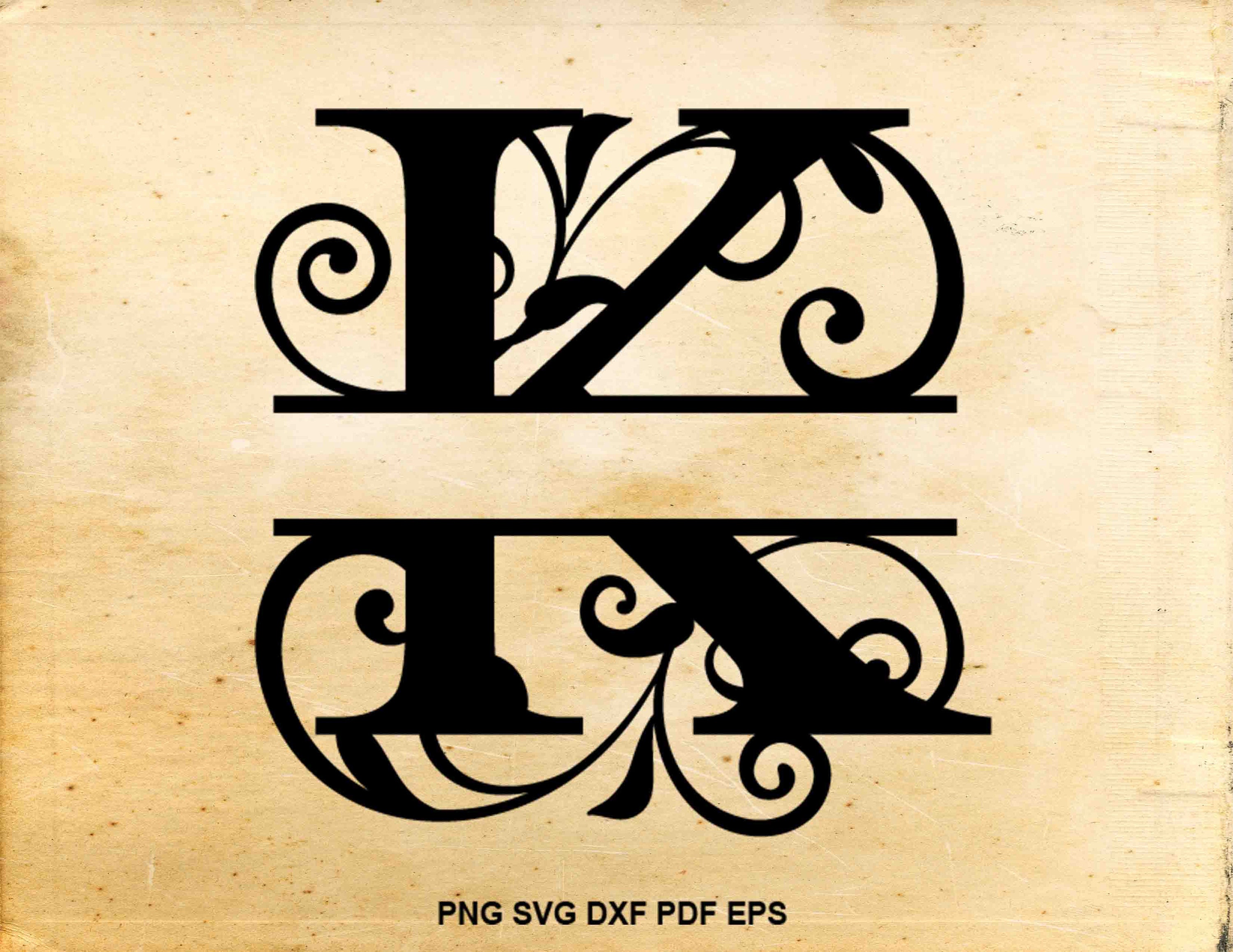 Download Elegant split font Monogram alphabet Split letter svg Split | Etsy