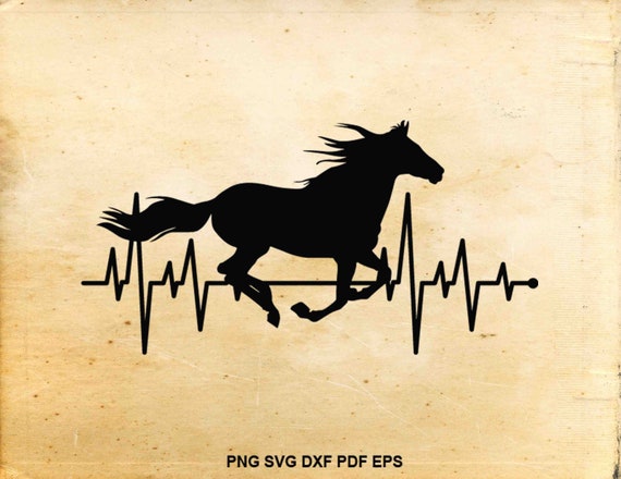 Horse Svg Files Horse Silhouette Horse Heartbeat Svg Horse Etsy
