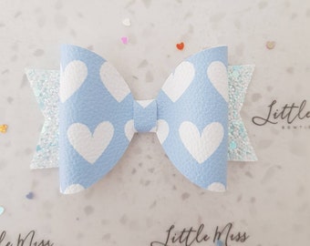 Pastel Hearts Leathrette Bow