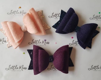 100% merino wool felt Bows