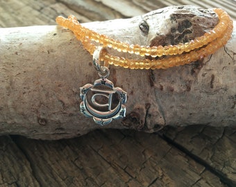 Edelsteinkette "Sakral-Chakra" Mandarinen Granat, Spessartin * Collier * Kette * Svadhistana Chakra * Chakrakette * Sterling Silber * Orange