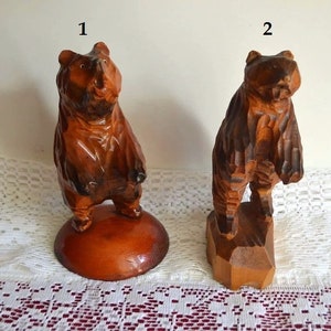 Home decor figurines carved wood art collectibles vintage figurine wood bear woodland forest animal grizzly bear totem animal forest bear