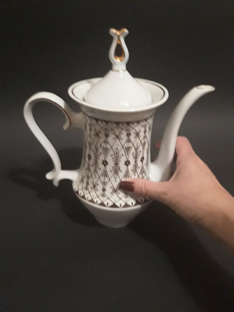 1950/'s Frankoma Pottery Prairie Green Wagon Wheel 4c Creamer and Sugar Teapot
