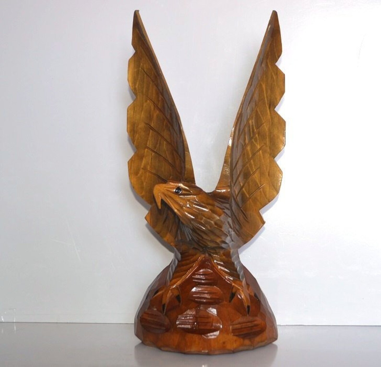 Art Collectibles Home Living Decor Totem Eagle Wood Statues Eagle