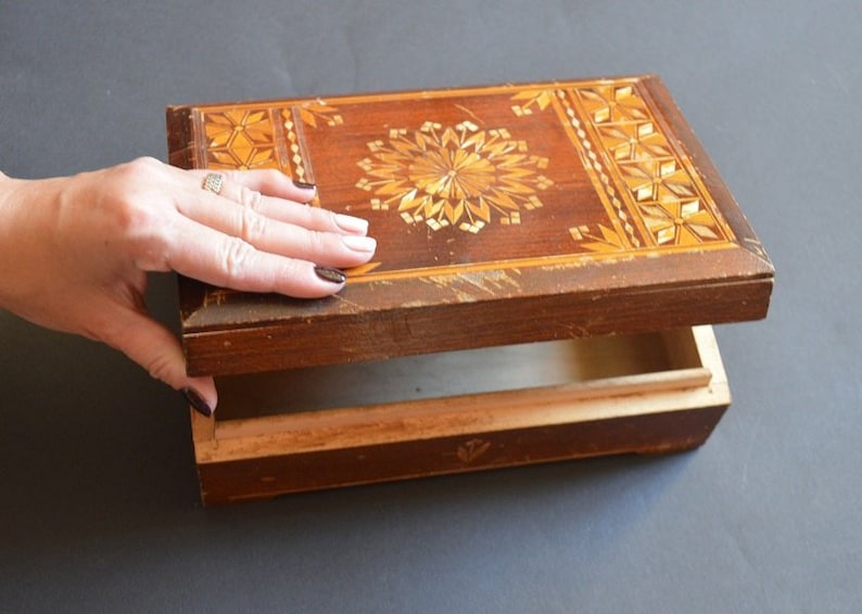 Jewelry Storage Boxes Home Living Storage Organization home decor Boxes Bins wood vintage box casket gift idea large wooden box decoration
