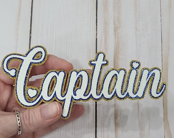 Custom name / heart word glitter cutout for Homecoming Mum centerpiece, scrapbook diecut