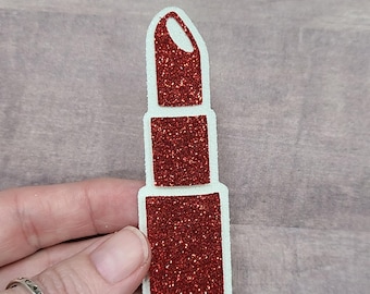 Custom lipstick mum die cut / cheerleader glitter cutout for Homecoming Mum centerpiece, scrapbook diecut