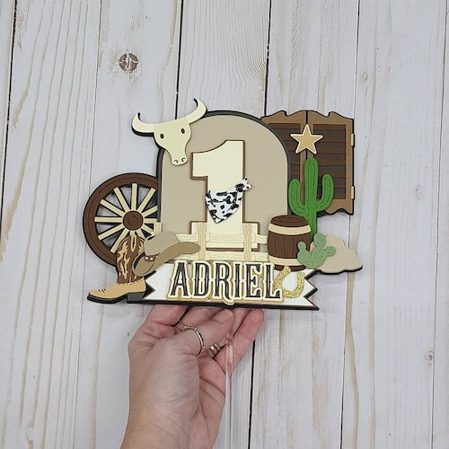 Cowboy Theme Cake Topper/western Theme/first Rodeo - Etsy