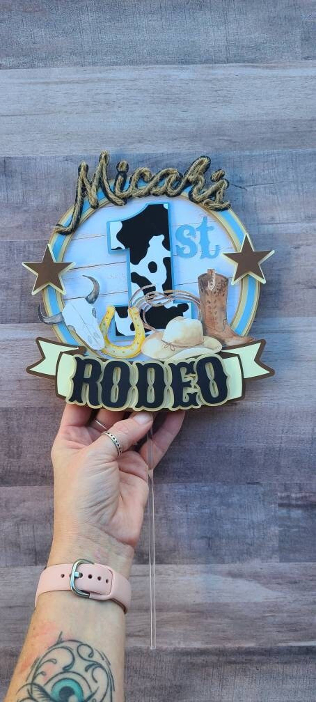 1st Rodeo Cake Topper / Cowboy Theme Cake Topper / 1st Birthday ...