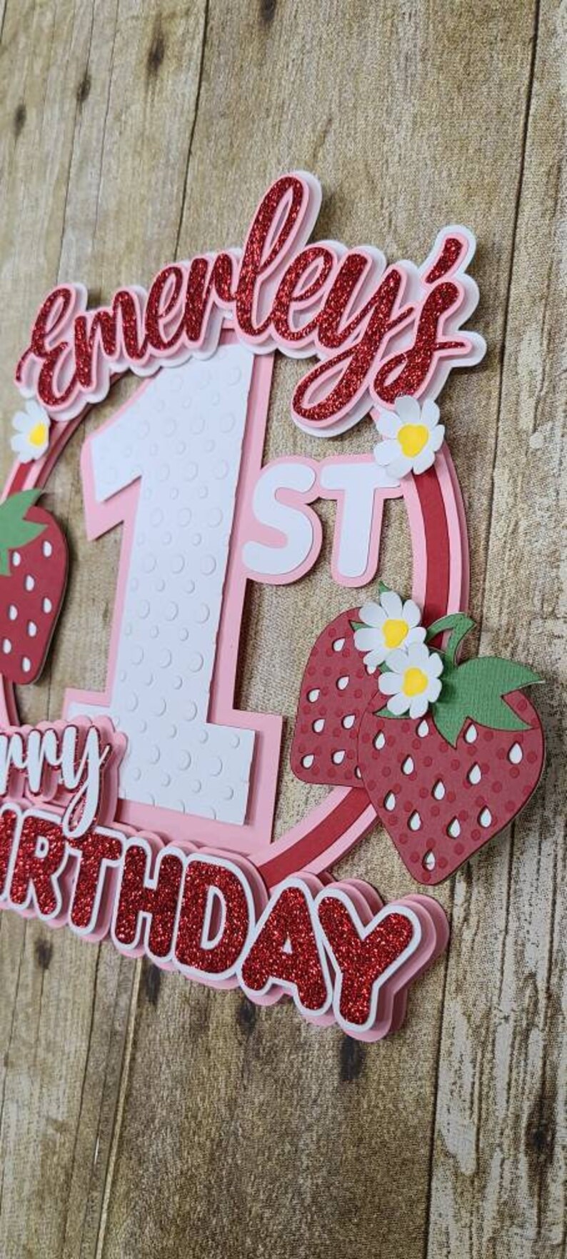 Berry 1st Birthday Cake Topper / Strawberry Theme Party Decor - Etsy
