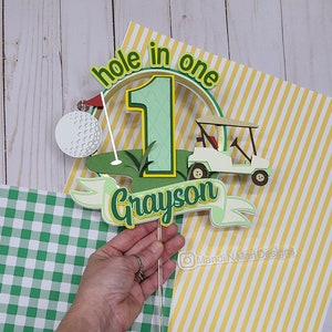 Hole in one cake topper/ mastered his 1st year / golf cake topper/ golfing cake/ 1st birthday cake/ hole in one party/ golf party