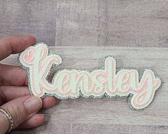 Custom name / word glitter cutout for Homecoming Mum centerpiece, scrapbook diecut