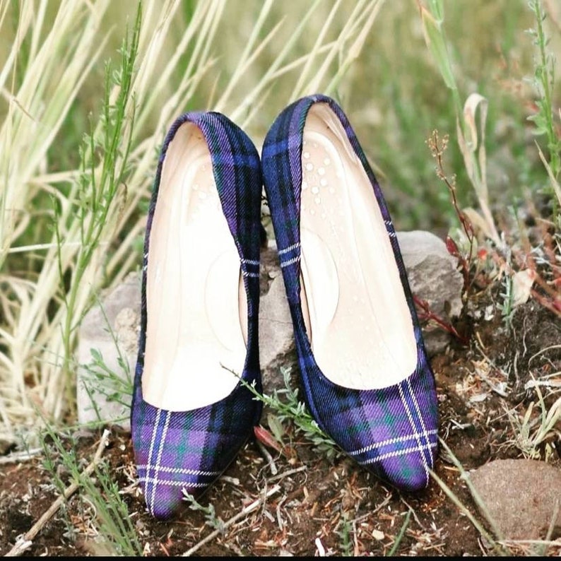 Custom Tartan shoes Wedding Shoes Bridal Footwear Scottish