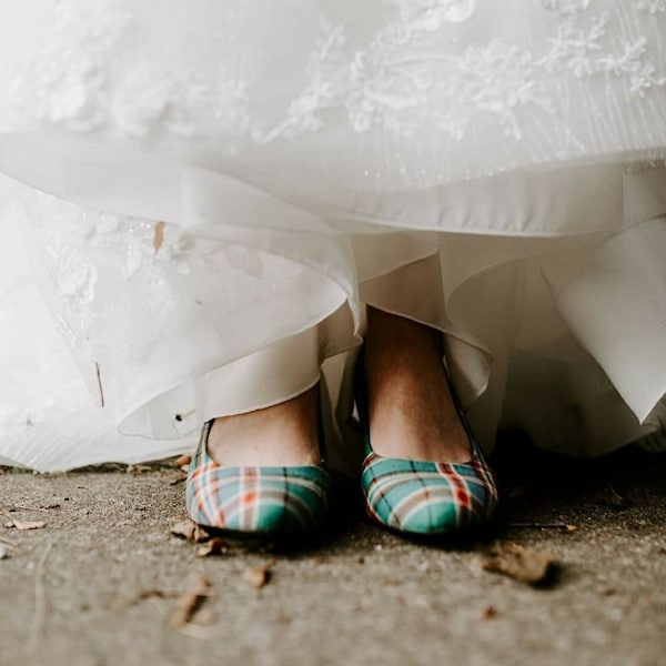 Tartan shoes, Custom Wedding shoes,  Bridal Footwear, Tartan wedding shoes,  specialist in tartan footwear.