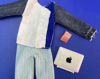 Ken Doll Clothes: Shirt, Striped Trousers & Shoes