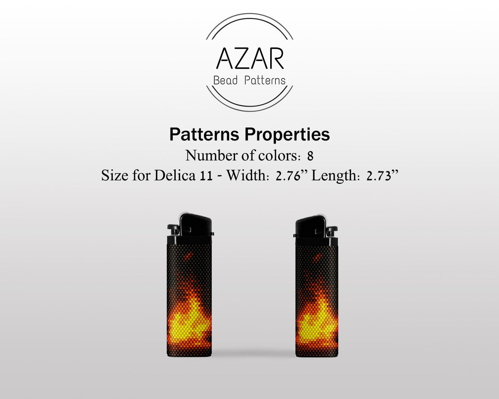 Flame Lighter Peyote Pattern Fire Bead Lighter Cover Pattern - Etsy