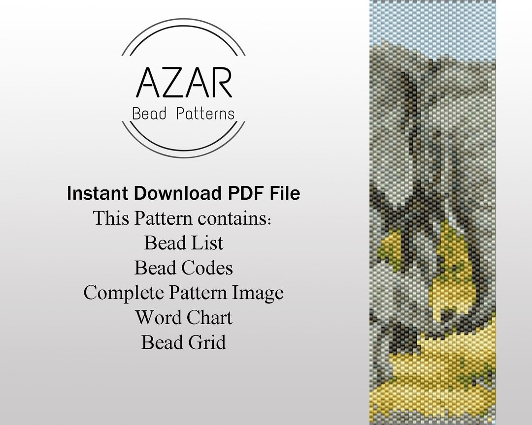 Elephant Peyote Bracelet Pattern Daughter Mother Colorful - Etsy