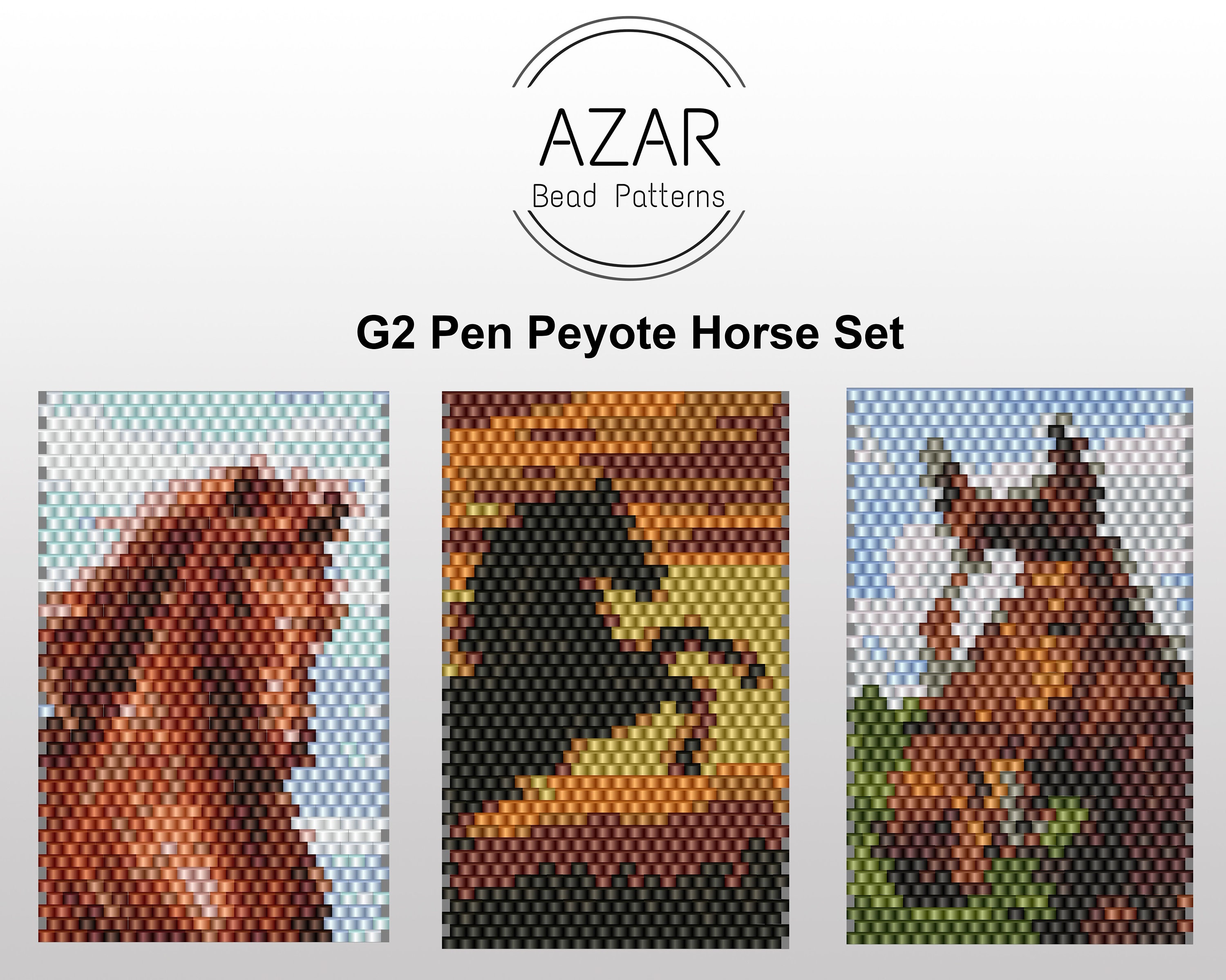 Wild Horse Pen Bead Pattern G2 Pen Pilot Bead Pattern Horse 4 Peyote