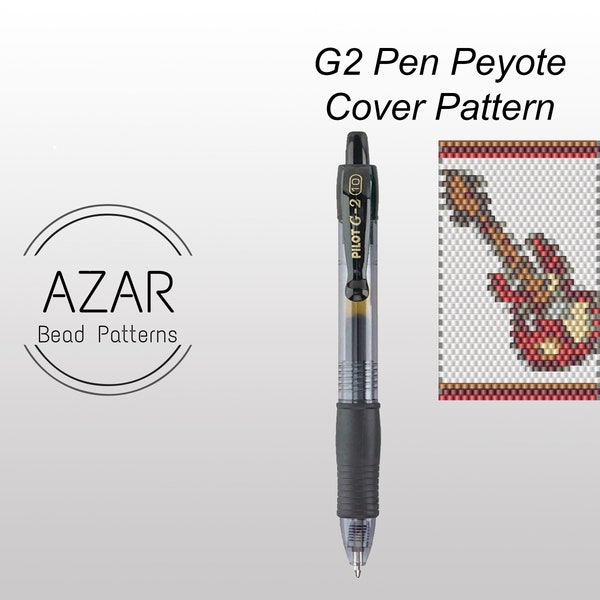Motif de couverture de stylo Peyote pour guitare | Motif de perle pilote de stylo G2 | Enveloppe de stylo d'instrument | Peyotl pour enfants | Motif de perles de stylo cool | Musique Perle Stylo