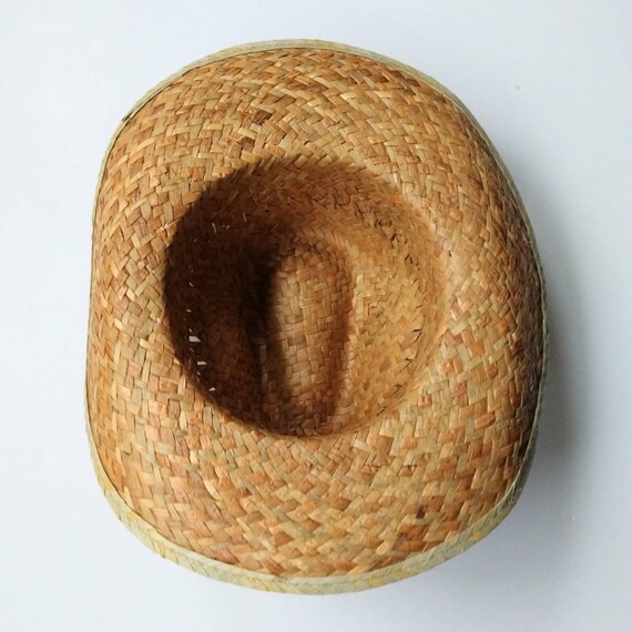 Western Boho Vintage Straw Woven Natural Cowboy C… - image 4