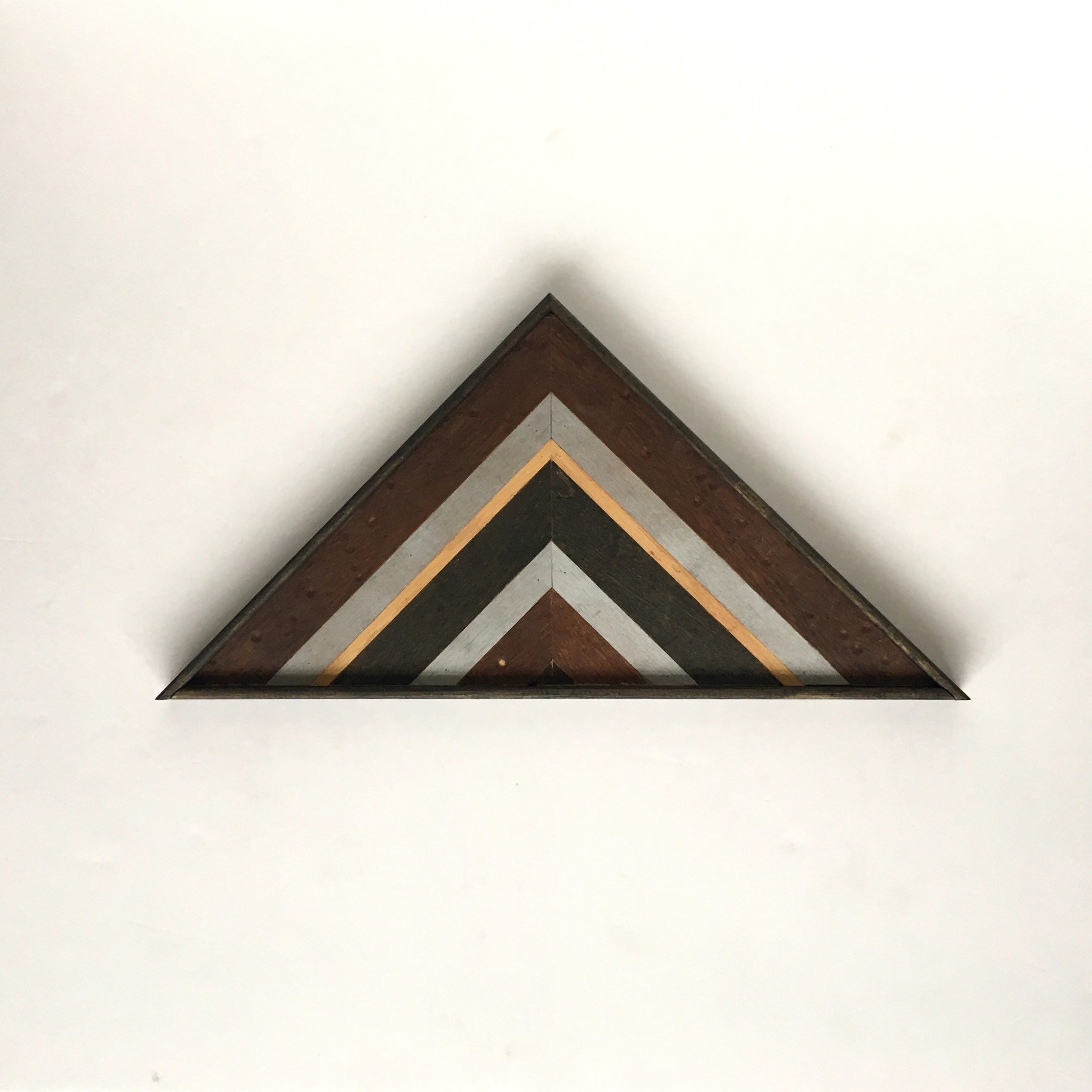 Reclaimed Wooden Geometric Triangle Wall Hanging Art Rustic Boho Etsy