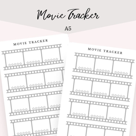 Movie Tracker A5 Printable Insert | Etsy