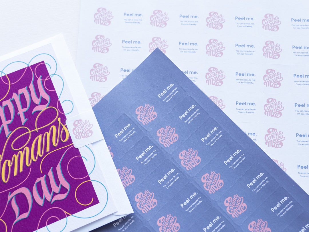 Easy Peel Card Labels. Personalised Removable Stickers. Envelope Labels