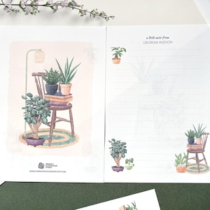 Jeu de lettres pour les amateurs de plantes d'intérieur. Ensemble de papier à lettres personnalisé plantes d'intérieur.