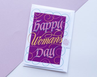 Happy Woman's Day Greeting Card. Women Day wishes. Illustrated Woman's Day.