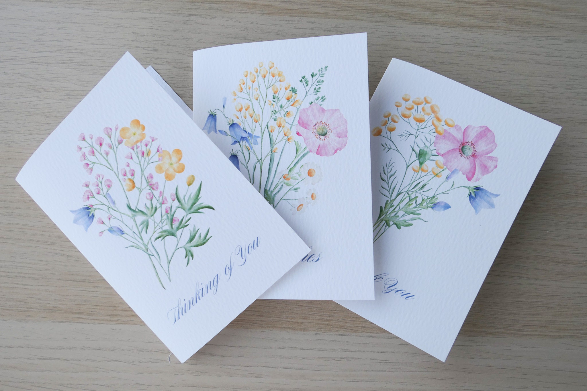 Floral Stamps  Set of 3 Greeting Cards– Mercy House Global