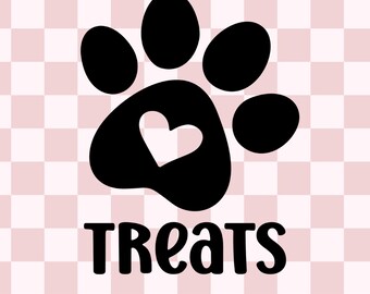 Treats with Pawprint SVG | Dog SVG | Cat SVG | Cricut Cut File