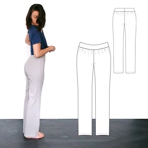 Jersey Pajama Pants Sewing Pattern: Women&#39;s Sizes 34-40 (PDF Pattern)