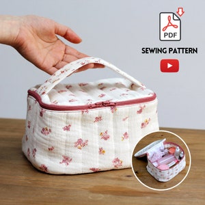 Cute and Quick Toiletry Makeup Bag DIY | PDF sewing pattern (French, English, German) | Video Tutorial