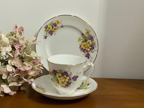 Teacup Trio CLIVE Staffs Bone China Tea Cup Trio | Etsy